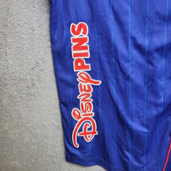 Disney Pin Trader Jersey Adult Large Blue Baseball Button Down Short Sleeve 2025 - Picture 6 of 10